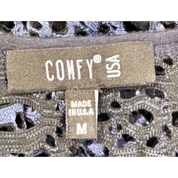 Comfy USA Navy Blue Crocheted Hi-Lo Overlay Stretchy Topper Cover Up Tank Top - Picture 6 of 6